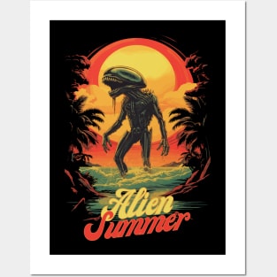 Alien Summer- Extraterrestrial Beach Vibes Posters and Art